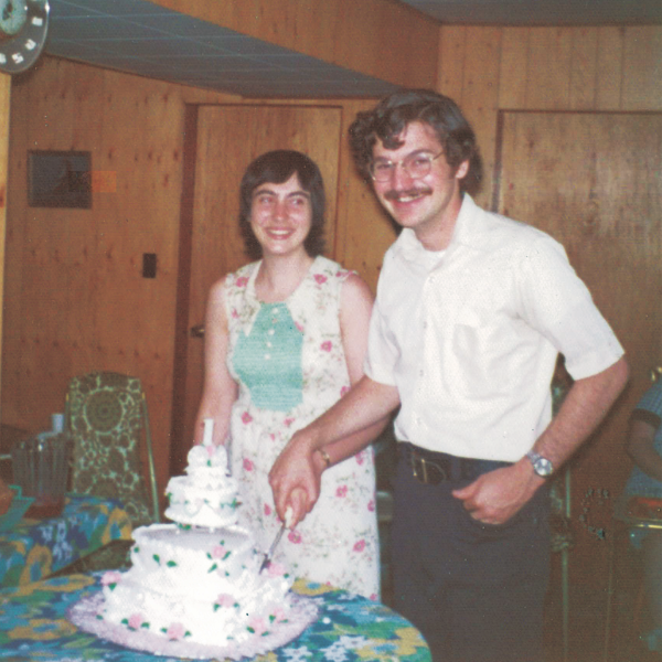 Bert and Donna Williams at the Williams Lake church on their first anniversary.
