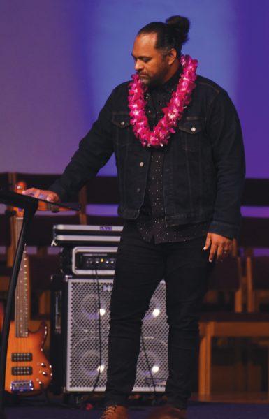 Taimi preaches his first sermon at La Sierra University church.