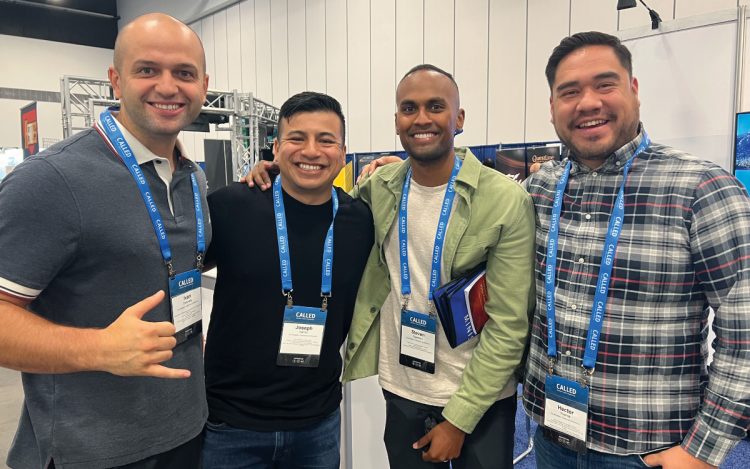 SECC pastors reconnect. Left to right: Ivan Ostrovsky, Joseph Santos, Steven Sigamani, Hector Vivanco.